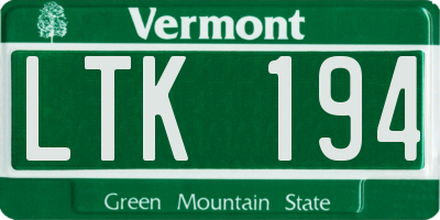 VT license plate LTK194