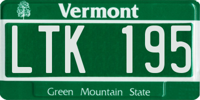 VT license plate LTK195