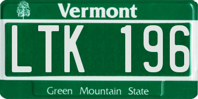 VT license plate LTK196