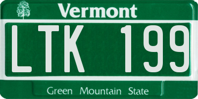 VT license plate LTK199