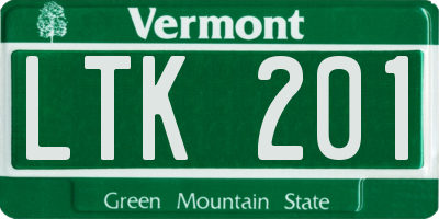VT license plate LTK201