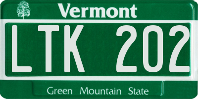 VT license plate LTK202