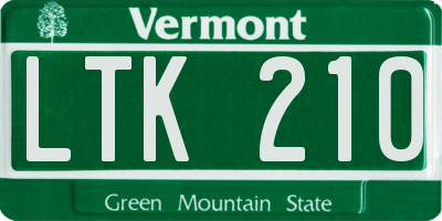 VT license plate LTK210