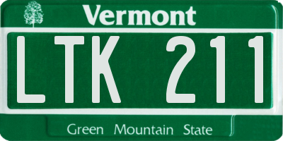 VT license plate LTK211