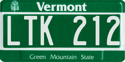 VT license plate LTK212