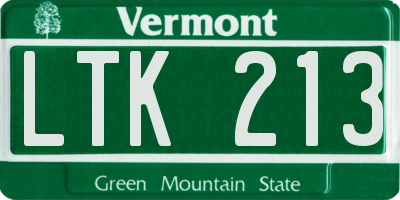 VT license plate LTK213