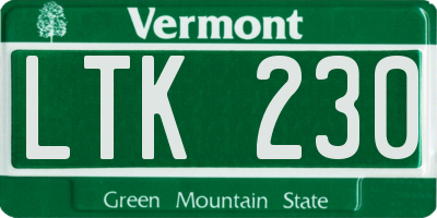 VT license plate LTK230