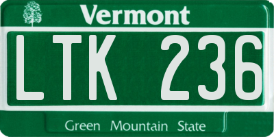 VT license plate LTK236