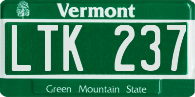 VT license plate LTK237