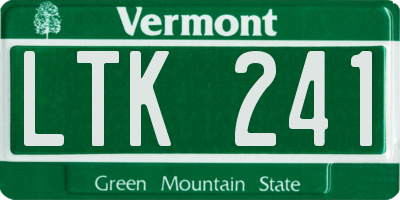 VT license plate LTK241