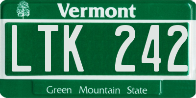 VT license plate LTK242