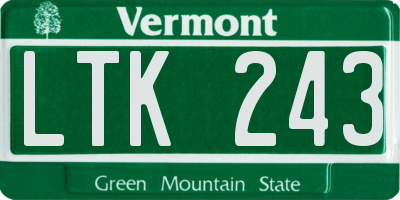 VT license plate LTK243