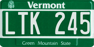 VT license plate LTK245