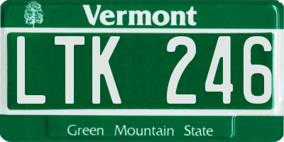VT license plate LTK246