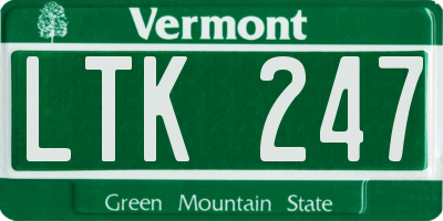 VT license plate LTK247