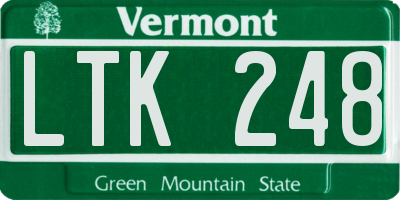 VT license plate LTK248