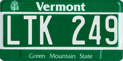 VT license plate LTK249