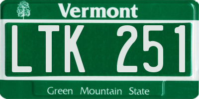 VT license plate LTK251