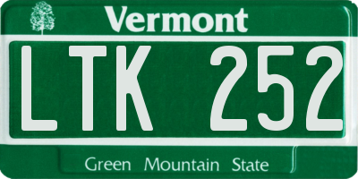 VT license plate LTK252
