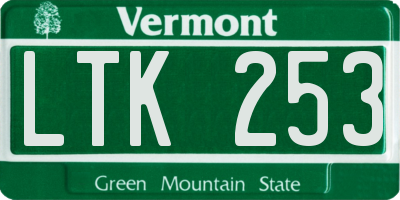 VT license plate LTK253