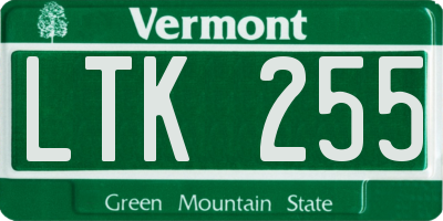 VT license plate LTK255