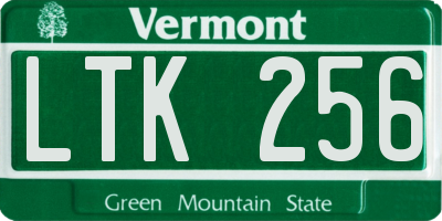 VT license plate LTK256