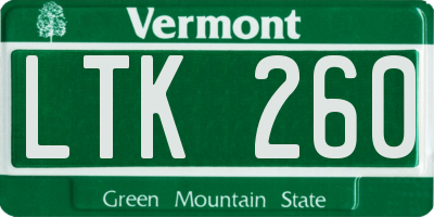 VT license plate LTK260