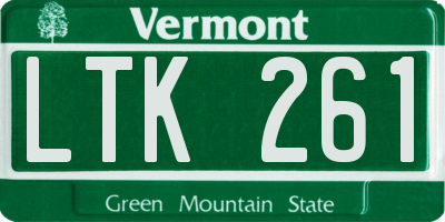 VT license plate LTK261