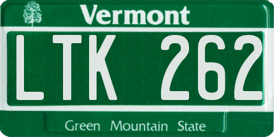 VT license plate LTK262