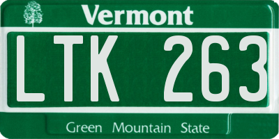 VT license plate LTK263