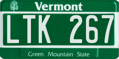 VT license plate LTK267