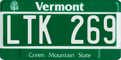 VT license plate LTK269