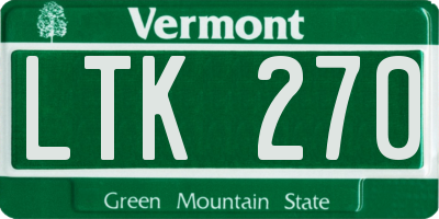 VT license plate LTK270