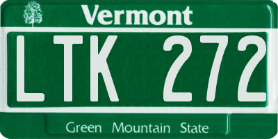 VT license plate LTK272