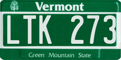 VT license plate LTK273