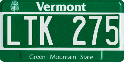VT license plate LTK275