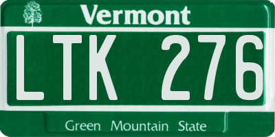 VT license plate LTK276