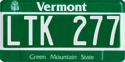 VT license plate LTK277