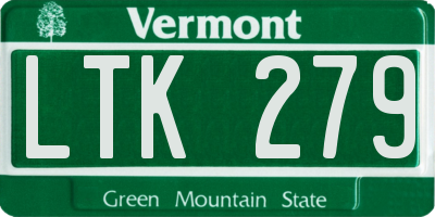 VT license plate LTK279