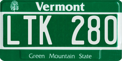 VT license plate LTK280