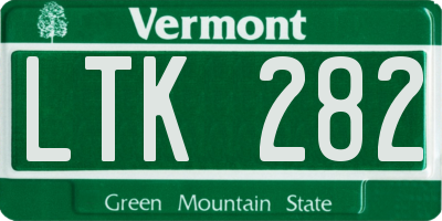 VT license plate LTK282