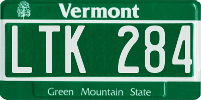 VT license plate LTK284