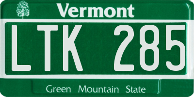 VT license plate LTK285