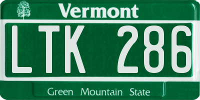 VT license plate LTK286
