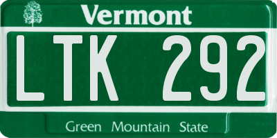 VT license plate LTK292