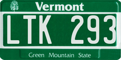 VT license plate LTK293