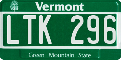VT license plate LTK296