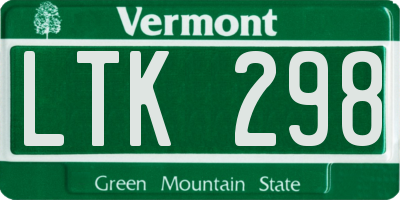 VT license plate LTK298