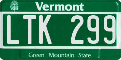 VT license plate LTK299