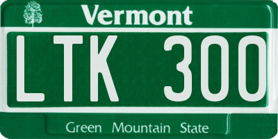 VT license plate LTK300